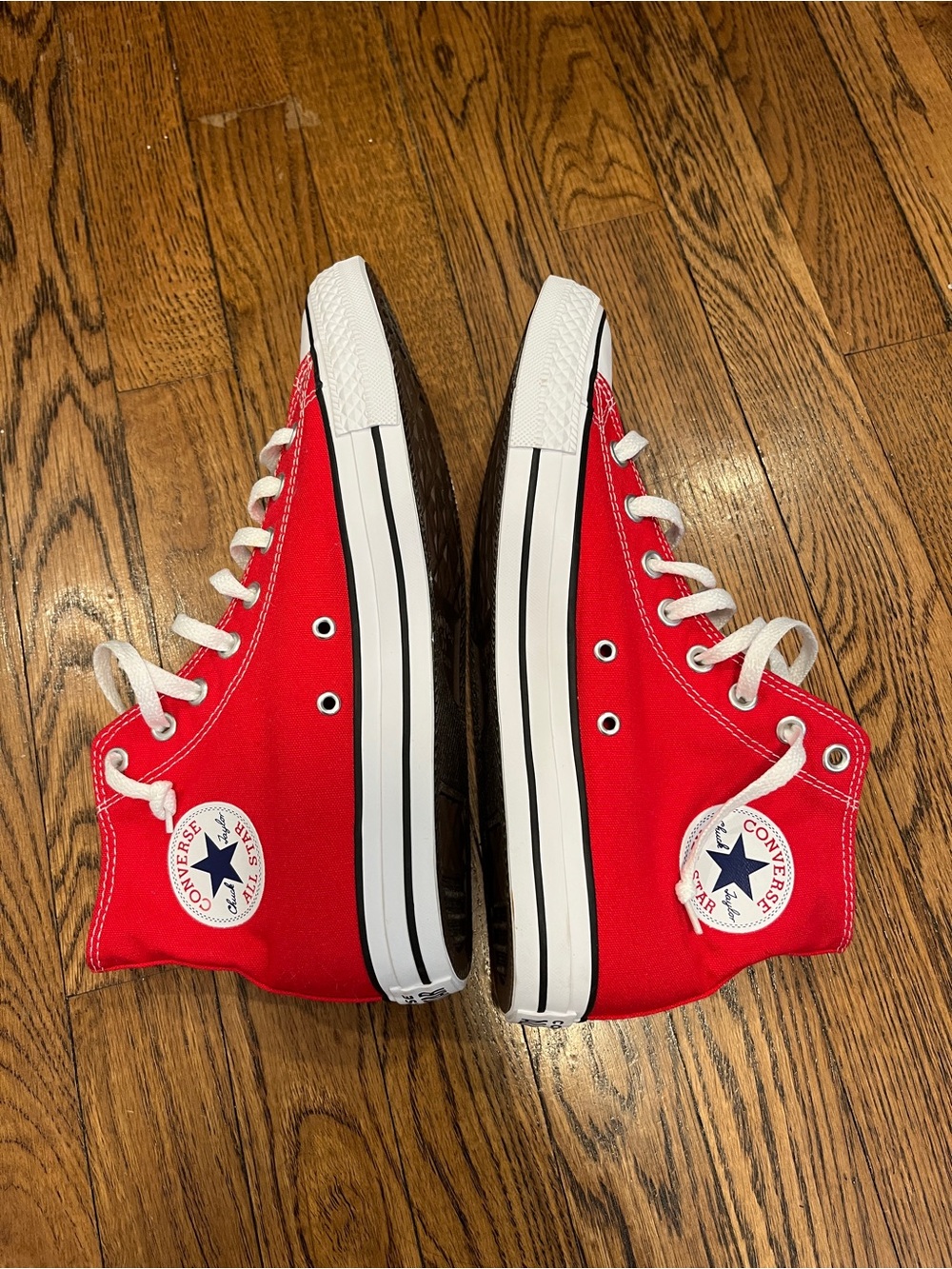 Red Converse All Star Chuck Taylors High Tops - Picture 3 of 10